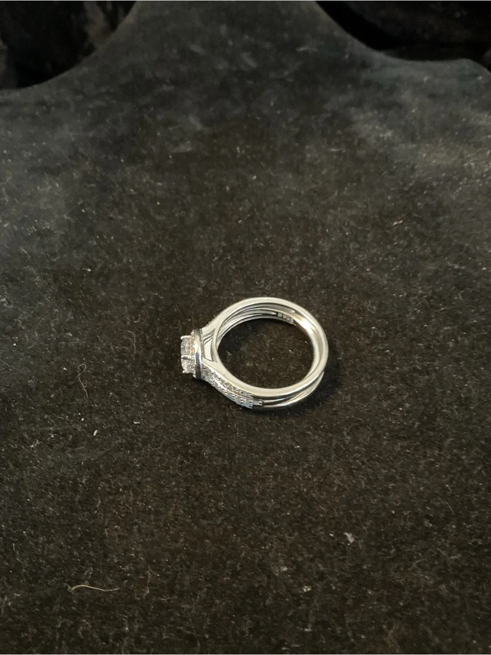 Sterling Silver Cubic Zirconia Halo Ring Set